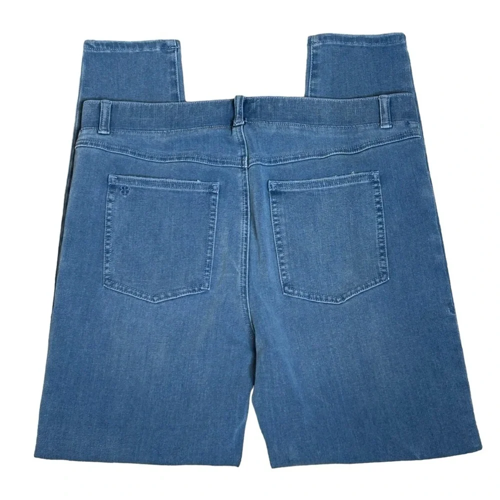 BETABRAND Denim blue jeans Pull on Skinny leg 4 pocket Stretchy Size Large